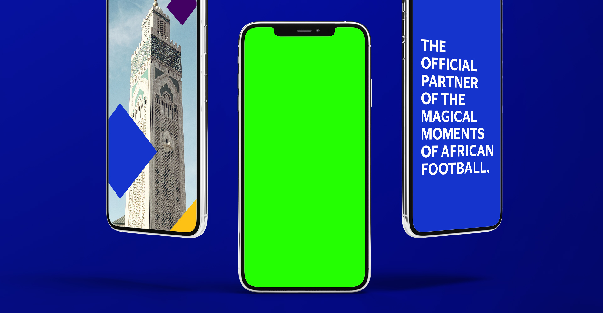 Hand holding phone mockup